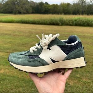 New Balance Green and Cream Athletic Shoes